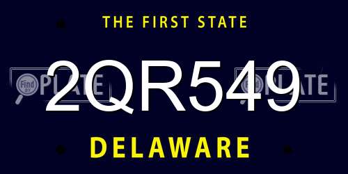 2QR549 Delaware License Plate