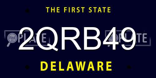 2QRB49 Delaware License Plate