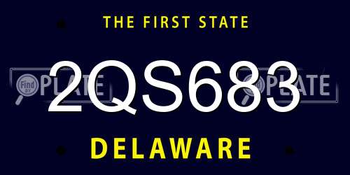 2QS683 Delaware License Plate