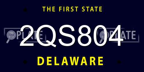 2QS804 Delaware License Plate