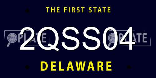 2QSS04 Delaware License Plate