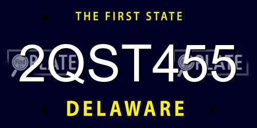 2QST455 Delaware License Plate