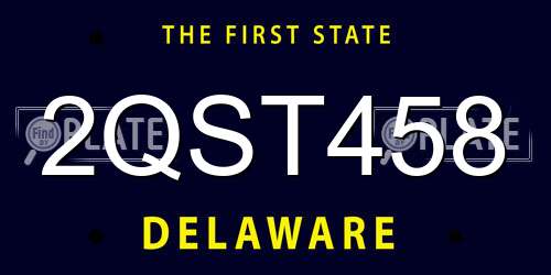 2QST458 Delaware License Plate