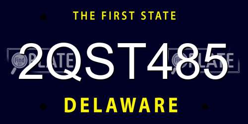 2QST485 Delaware License Plate