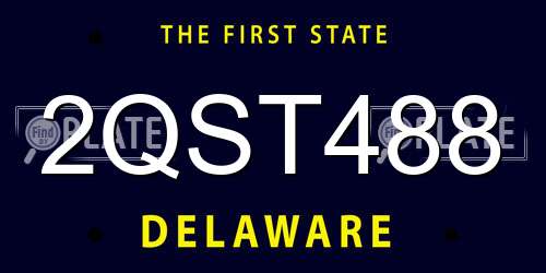 2QST488 Delaware License Plate