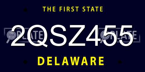 2QSZ455 Delaware License Plate
