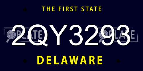2QY3293 Delaware License Plate