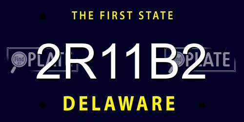 2R11B2 Delaware License Plate