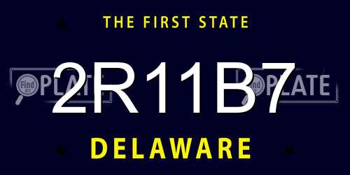 2R11B7 Delaware License Plate
