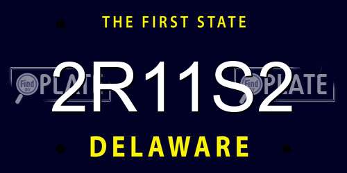2R11S2 Delaware License Plate