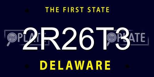 2R26T3 Delaware License Plate