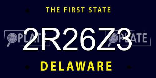 2R26Z3 Delaware License Plate