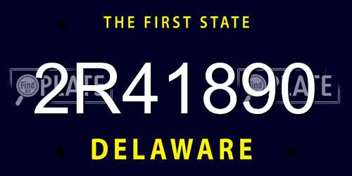 2R41890 Delaware License Plate