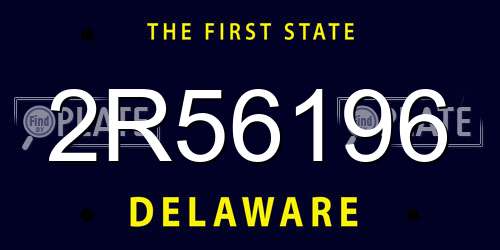 2R56196 Delaware License Plate