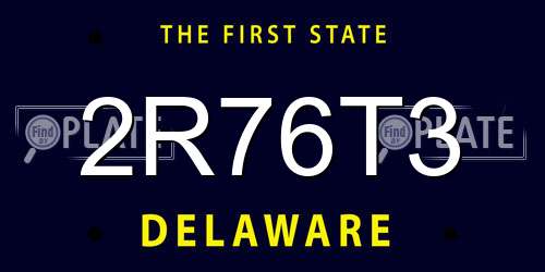 2R76T3 Delaware License Plate