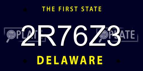 2R76Z3 Delaware License Plate