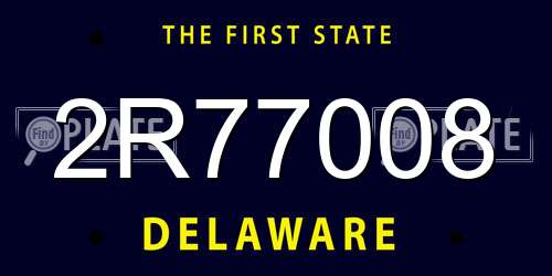2R77008 Delaware License Plate