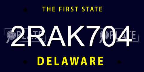 2RAK704 Delaware License Plate