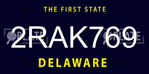 2RAK769 Delaware License Plate