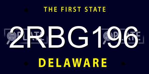 2RBG196 Delaware License Plate