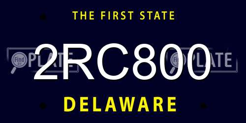 2RC800 Delaware License Plate