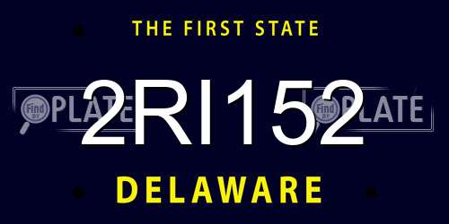 2RI152 Delaware License Plate