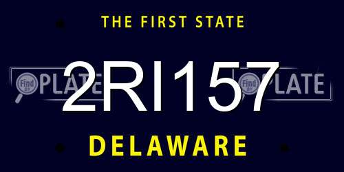 2RI157 Delaware License Plate