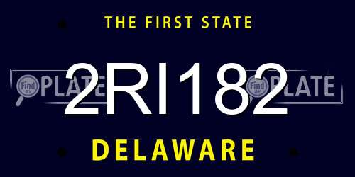 2RI182 Delaware License Plate