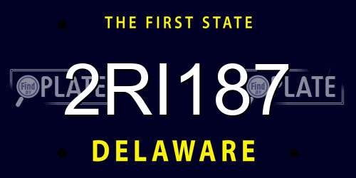 2RI187 Delaware License Plate