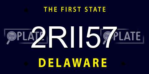 2RII57 Delaware License Plate
