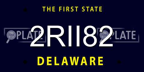2RII82 Delaware License Plate