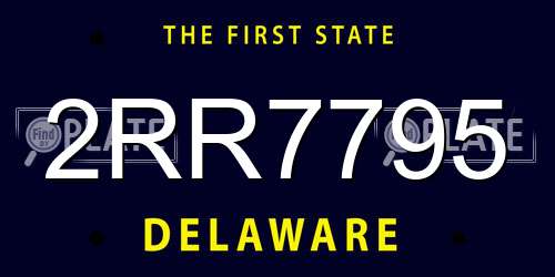 2RR7795 Delaware License Plate
