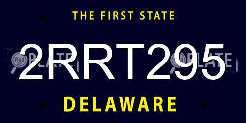 2RRT295 Delaware License Plate