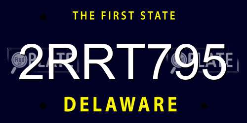 2RRT795 Delaware License Plate