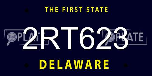 2RT623 Delaware License Plate