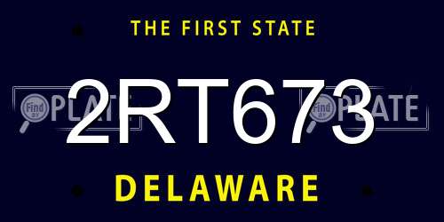 2RT673 Delaware License Plate