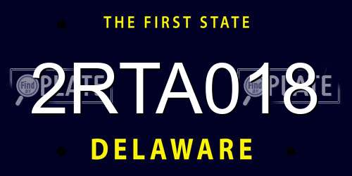 2RTA018 Delaware License Plate