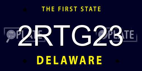 2RTG23 Delaware License Plate