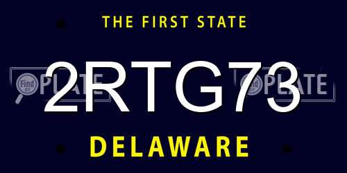 2RTG73 Delaware License Plate