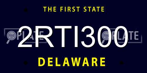 2RTI300 Delaware License Plate