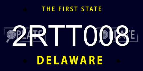 2RTT008 Delaware License Plate