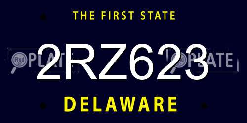 2RZ623 Delaware License Plate