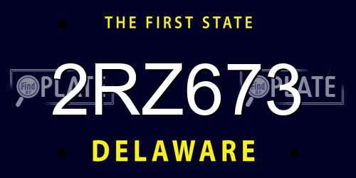 2RZ673 Delaware License Plate