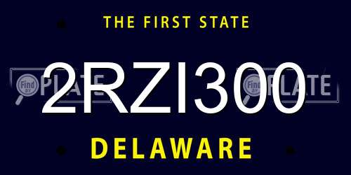 2RZI300 Delaware License Plate