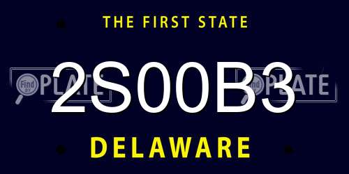2S00B3 Delaware License Plate