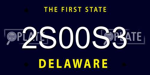 2S00S3 Delaware License Plate