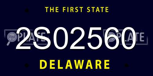 2S02560 Delaware License Plate