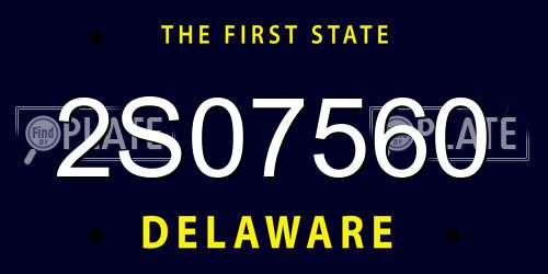 2S07560 Delaware License Plate