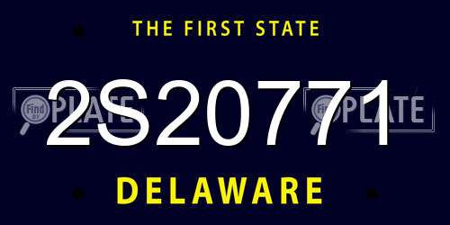 2S20771 Delaware License Plate
