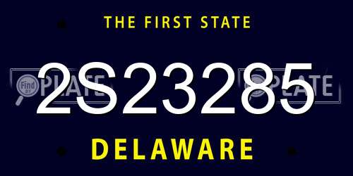2S23285 Delaware License Plate